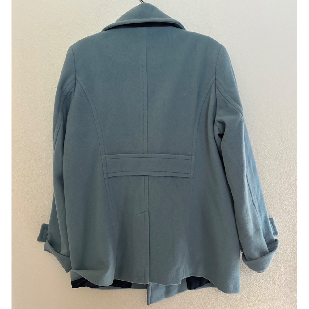 Lands' End Womens Dusty Blue Double Breasted Wool Blend Pea Coat Size 16 - Picture 4 of 4